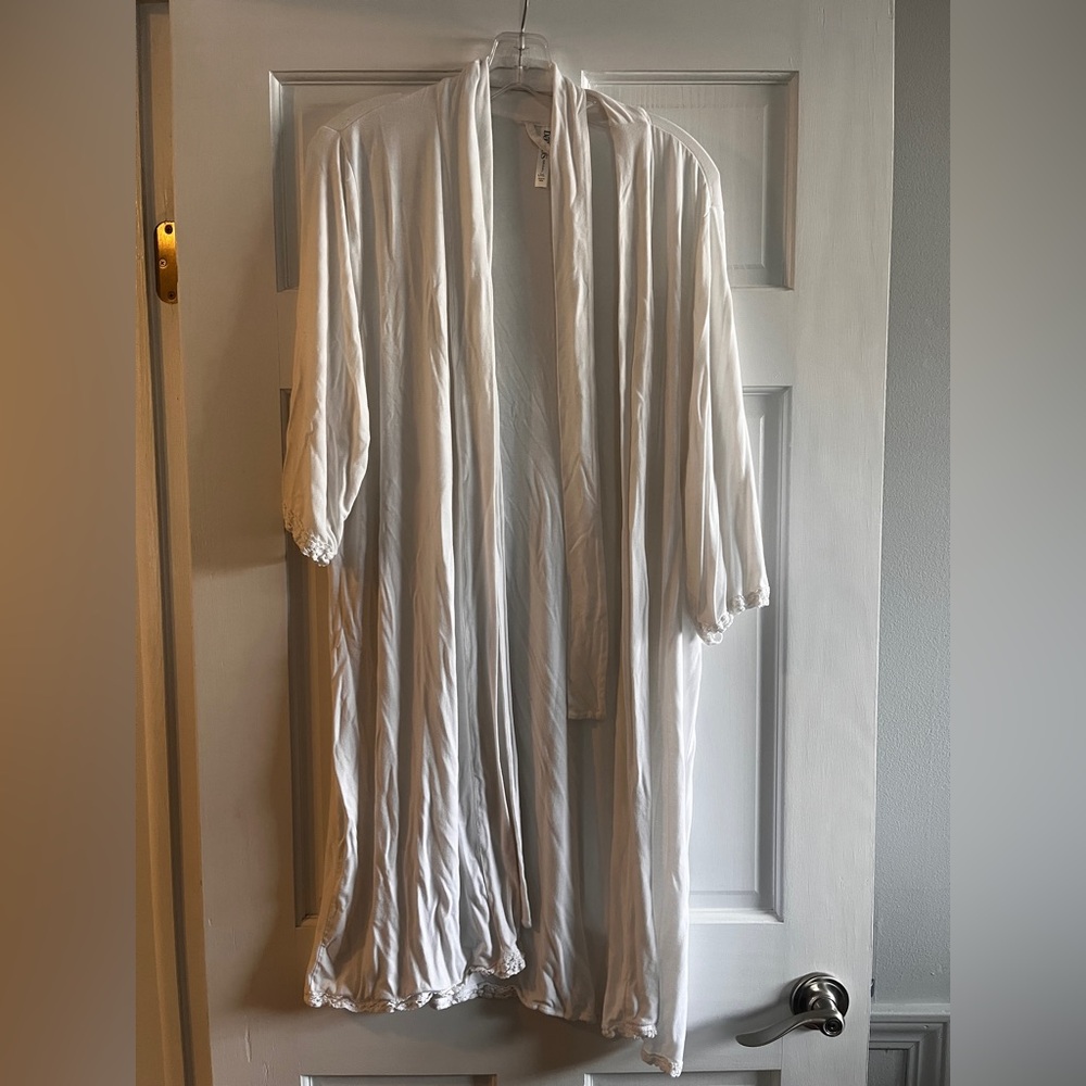 white bridal robe